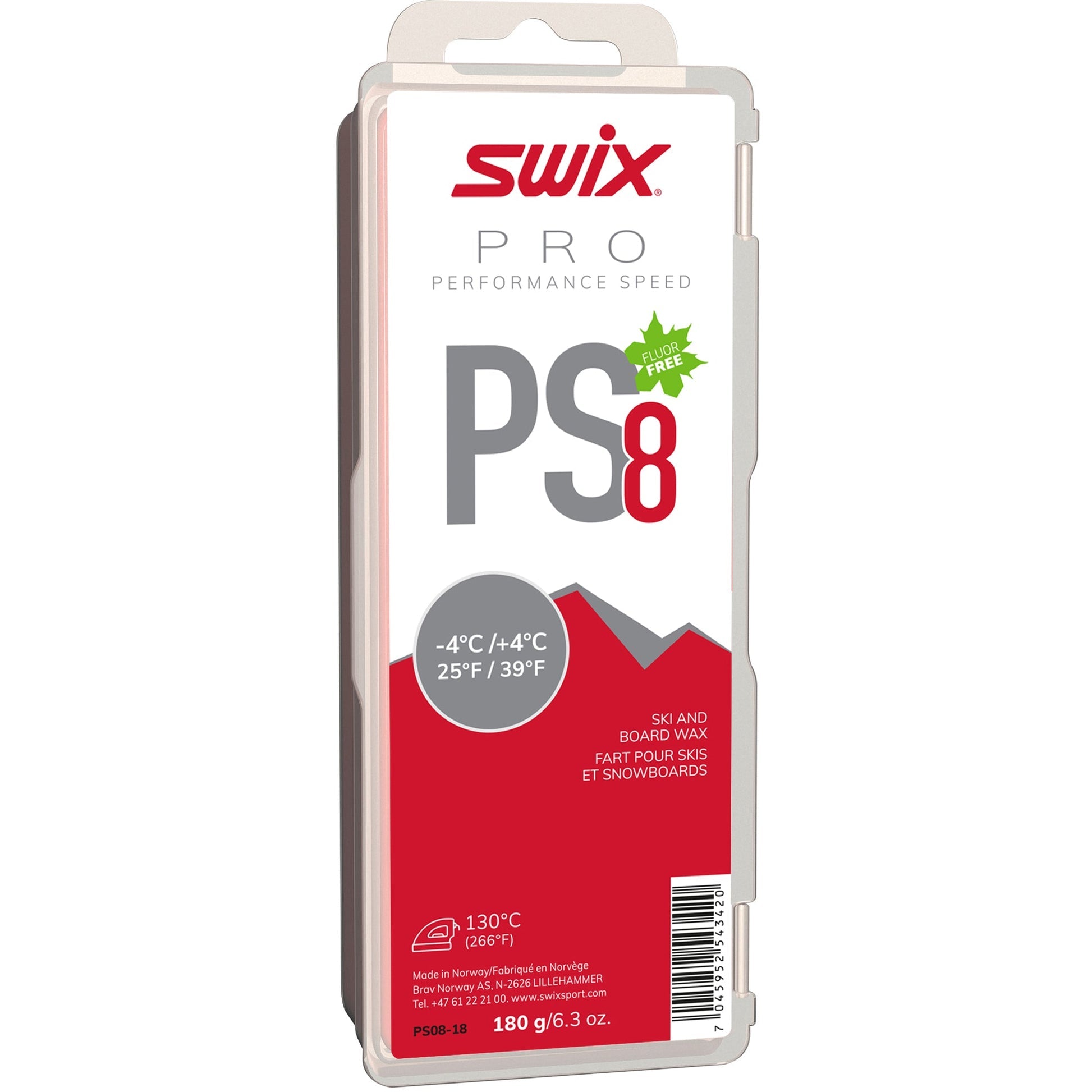 SWIX PS8 Red Glide Wax - 180g