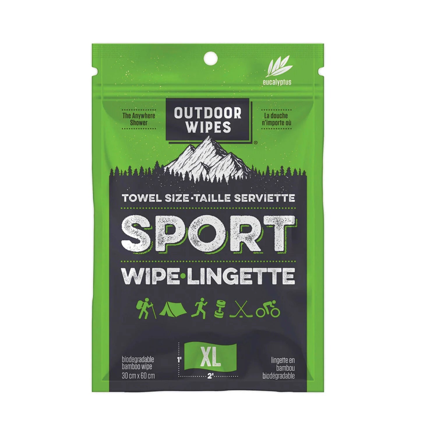 OUTDOOR WIPES EUCALYPTUS XL